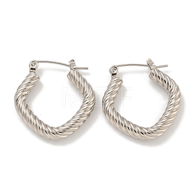 202 Stainless Steel Twist Hoop Earring EJEW-H003-27P-1