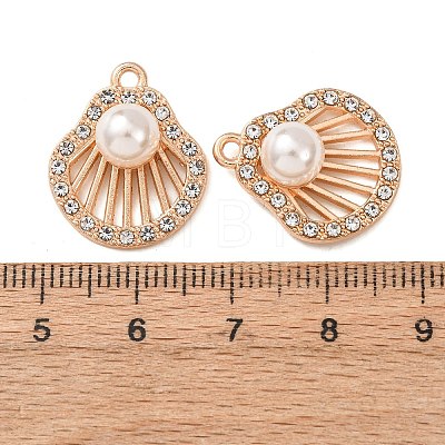 Alloy & ABS Imitation Pearl & Rhinestone Pendants FIND-K030-18A-G-1