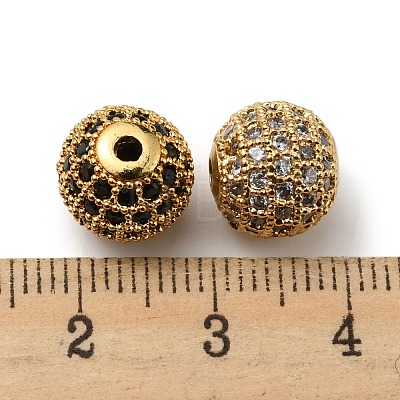  12Pcs Brass Micro Pave Cubic Zirconia Beads ZIRC-NB0001-97-1