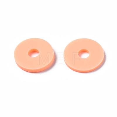 Flat Round Handmade Polymer Clay Beads CLAY-R067-12mm-13-1