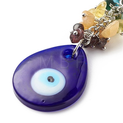 Natural & Synthetic Gemstone Beaded & Handmade Lampwork Pendants Keychain KEYC-JKC00344-01-1