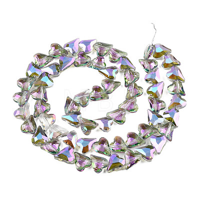 Electroplate Transparent Glass Beads Strands EGLA-N002-44-07-1