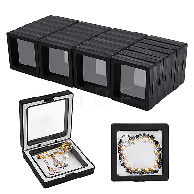 Square Transparent PE Thin Film Suspension Jewelry Display Boxes CON-WH0086-255-1