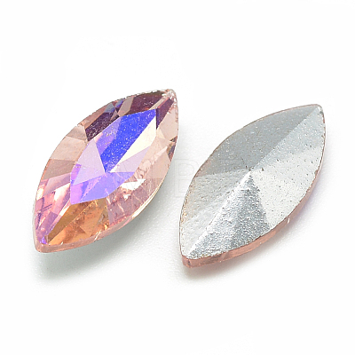 Pointed Back Glass Rhinestone Cabochons RGLA-T020-7x15mm-04-1