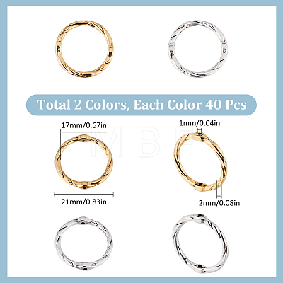 SUNNYCLUE 80Pcs 2 Colors Alloy Linking Rings FIND-SC0008-50-1