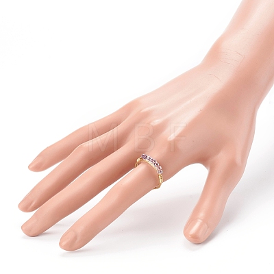 Adjustable Glass Seed Beads Finger Rings RJEW-JR00350-1