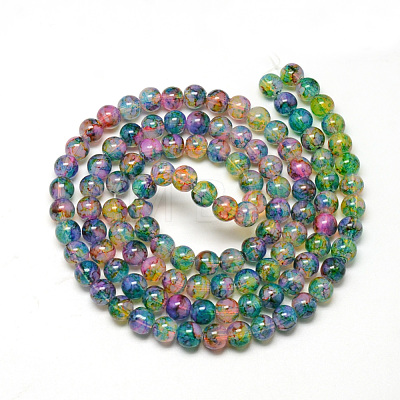 Baking Painted Glass Beads Strands DGLA-Q023-12mm-DB57-1