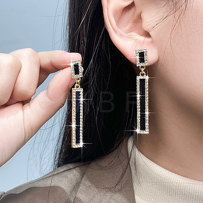 Alloy & Rhinestone Dangle Stud Earrings FS-WG55776-01-1