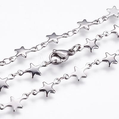 304 Stainless Steel Chain Necklaces STAS-P164-27-1