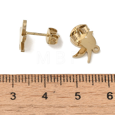 Ion Plating(IP) 304 Stainless Steel Stud Earring Findings STAS-I206-28G-1