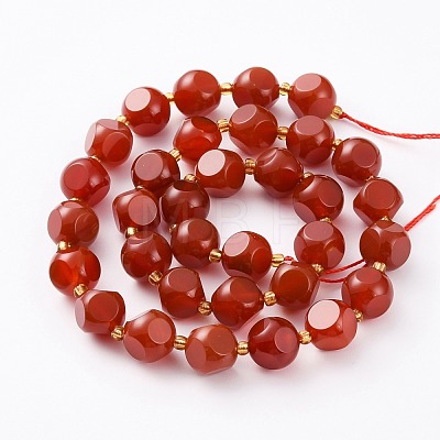 Natural Carnelian Beads Strands G-A030-B24-10mm-B-1