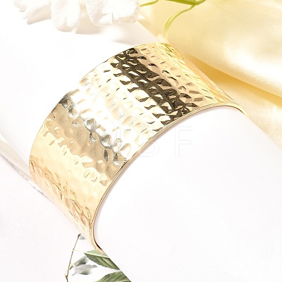 304 Stainless Steel Textured Wide Open Cuff Bangles for Women BJEW-Z067-01G-01-1