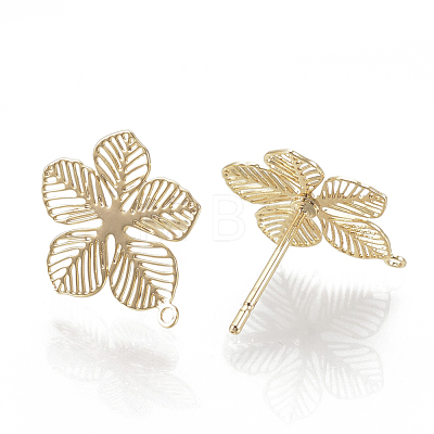 Brass Stud Earring Findings KK-S345-257G-1