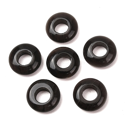 Natural Silver Sheen Obsidian European Beads G-C134-01H-1