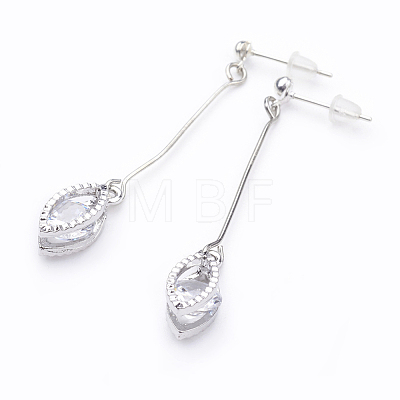 Alloy Cubic Zirconia Dangle Stud Earrings EJEW-JE02516-1