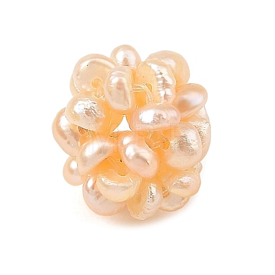 Natural Cultured Freshwater Pearl Woven Beads PEAR-JF00003-02-1