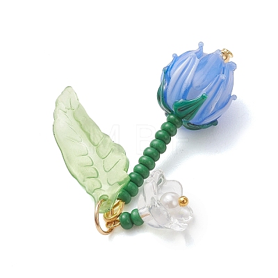 Acrylic and Handmade Lampwork Beads Pendants PALLOY-MZ01294-02-1