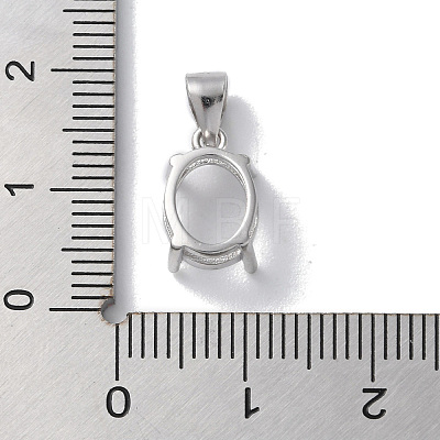 Rhodium Plated Rack Plating 925 Sterling Silver Pendants Cabochon Settings STER-NH0001-48P-1