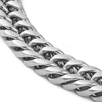 304 Stainless Steel Cuban Link Chain Bracelet for Men Women BJEW-C048-03P-1