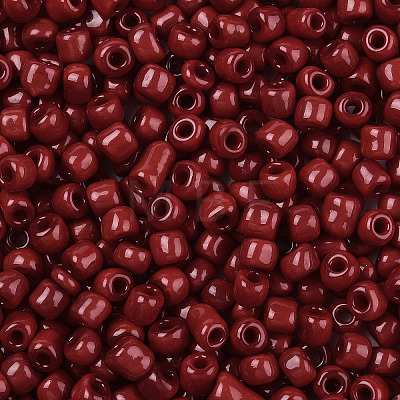6/0 Opaque Colours Round Glass Seed Beads X-SEED-A010-4mm-45B-1