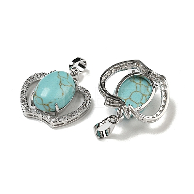 Synthetic Turquoise with Clear Cubic Zirconia Pendants G-G133-03P-22-1