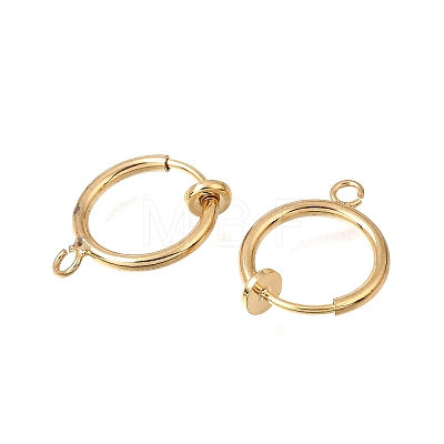 Brass Clip-on Earring Finding KK-CBA2395-04G-1