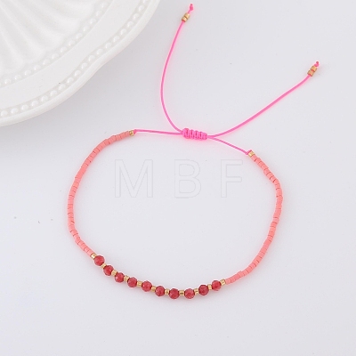 2mm Faceted Natural Tourmaline Beaded Braided Adjustable Bracelets for Women PF2854-2-1