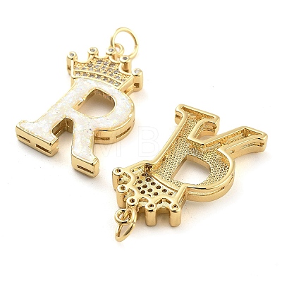 Brass Micro Pave Clear Cubic Zirconia Pendants KK-G498-01R-02-1