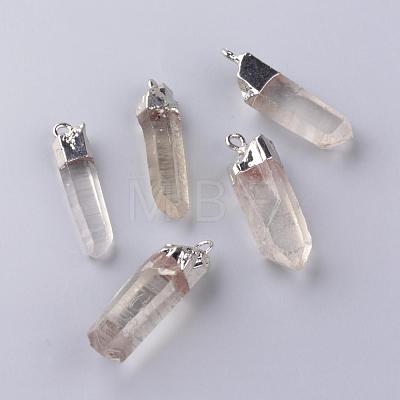 Plated Natural Quartz Crystal Pendants G-S240-17-1