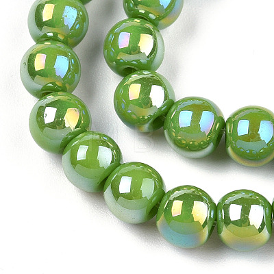 Electroplate Opaque Glass Beads Strands X-GLAA-T032-P6mm-AB06-1