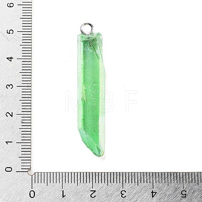 Electroplated Natural Quartz Pendants G-P315-B01-03P-1