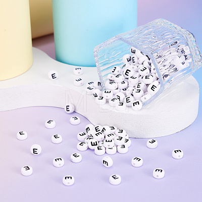 500Pcs Acrylic Horizontal Hole Letter Beads OACR-YS0001-03E-1