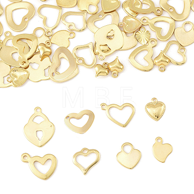 60Pcs 10 Styles Stainless Steel Charms STAS-FS0001-96-1
