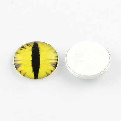 Half Round/Dome Dragon Eye Pattern Glass Flatback Cabochons for DIY Projects X-GGLA-Q037-25mm-30-1