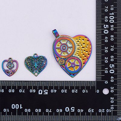DIY Heart Pendant Jewelry Making Finding Kit DIY-SZ0008-54-1