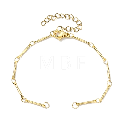 Brass Bar Link Chain Bracelet Making AJEW-JB01219-01-1