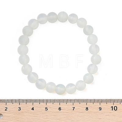 Opalite Beaded Stretch Bracelets X-BJEW-F203-01-1