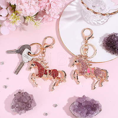 2Pcs 2 Colors Zinc Alloy Keychains KEYC-ME0001-22-1