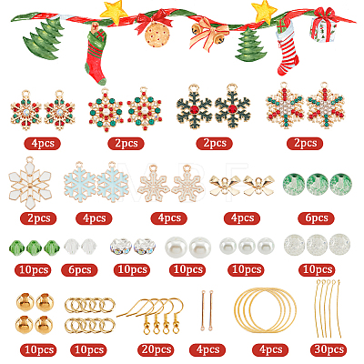 DIY Christmas Snowflake Earring Making Kit DIY-SC0022-84-1