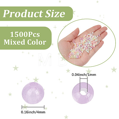 1500Pcs Opaque Luminous Acrylic Beads OACR-PA0001-99-1