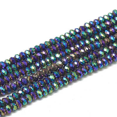 Electroplate Glass Beads Strands EGLA-Q112-C01-1