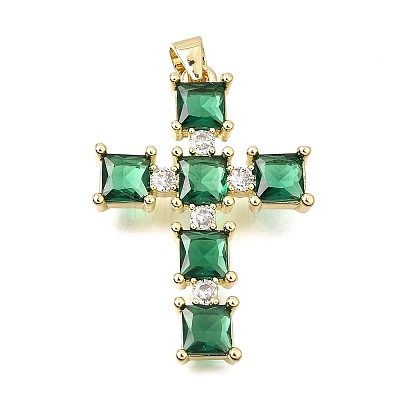 Brass Pave Cubic Zirconia Pendants CU-CBAE7DF-11G-C-1