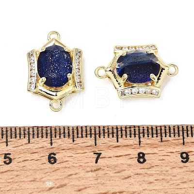 Brass Micro Pave Cubic Zirconia and Glass Links Connector Charms GL-CBA86BA-01G-B-1