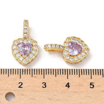 Brass Micro Pave Cubic Zirconia Pendants KK-Z139-05G-1