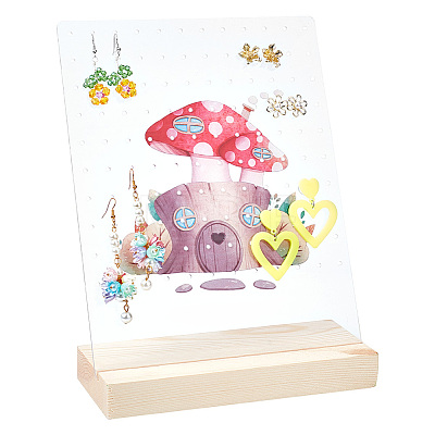 Transparent Acrylic Earring Displays NDIS-WH0015-01B-1
