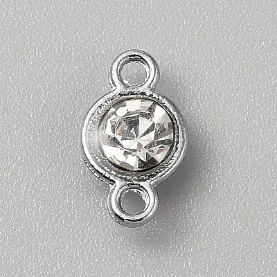 Faceted Glass Flat Round Connector Charms FIND-WH20042-56N-1