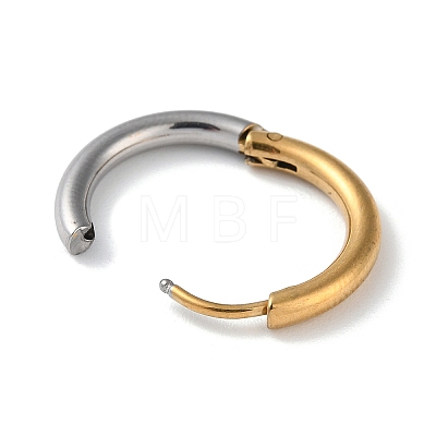 Two Tone 304 Stainless Steel Huggie Hoop Earrings EJEW-P250-01C-1