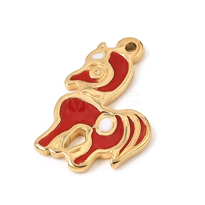304 Stainless Steel with Red Enamel Pendants SA-CBAFCDF-04G-1