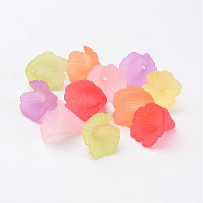 Mixed Transparent Acrylic Flower Beads X-PL551M-1
