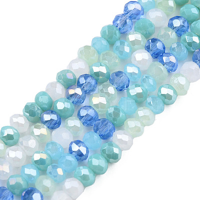 Electroplate Glass Beads Strands EGLA-S192-001A-B08-1